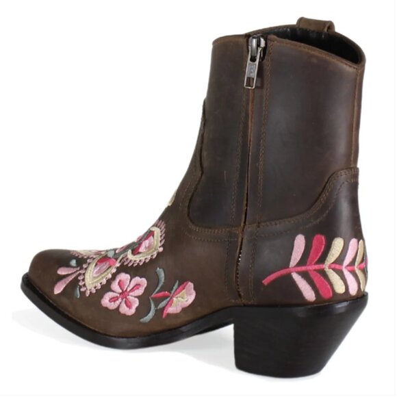 NEW DIBA TRUE Leather Cains Ville Western Booties IN brown  for women 825 4m2 - Picture 8 of 14